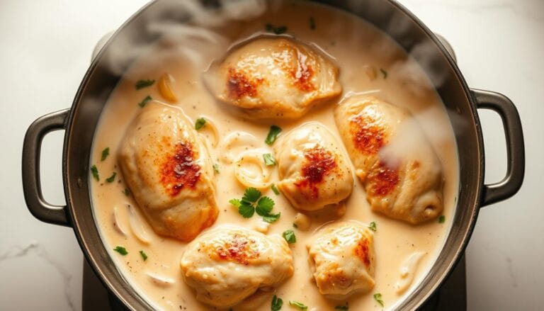 Filé de peito de frango com leite de coco