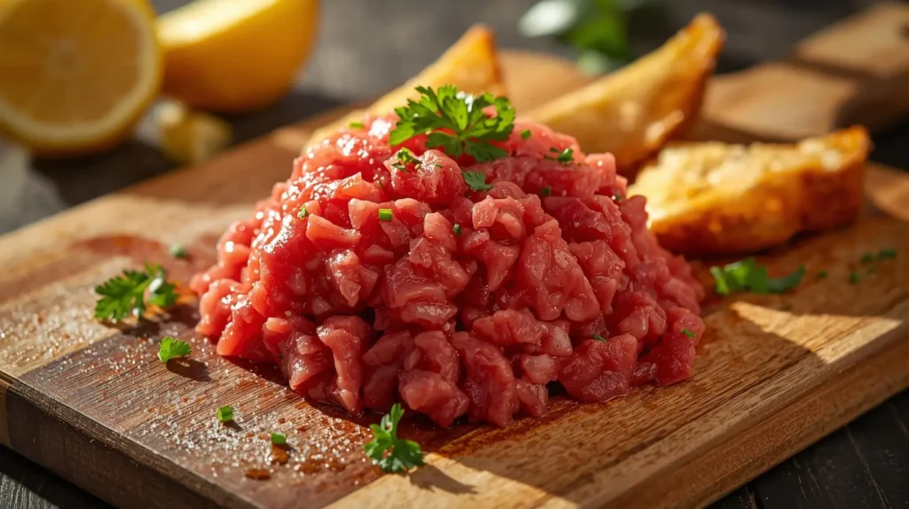 Carne de onça tradicional de Curitiba servida como petisco em pão rústico