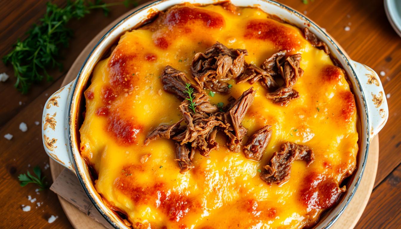Receita de Escondidinho de Carne Seca Delicioso. Escondidinho de Carne Seca