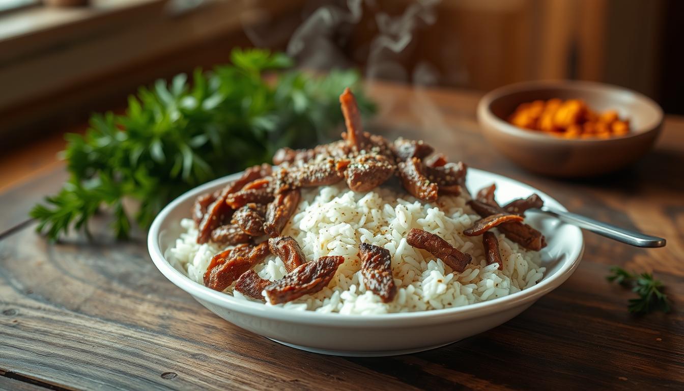 Arroz com Carne Seca Receita Caseira Fácil e Deliciosa arroz com carne seca receita brasileira tradicional