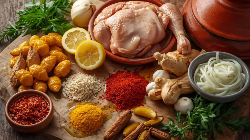 tagine de frango marroquino autêntico com limão