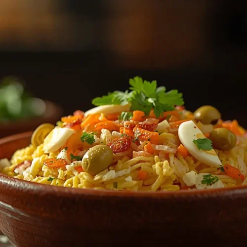 farofa temperada brasileira com bacon, cebola e cheiro verde