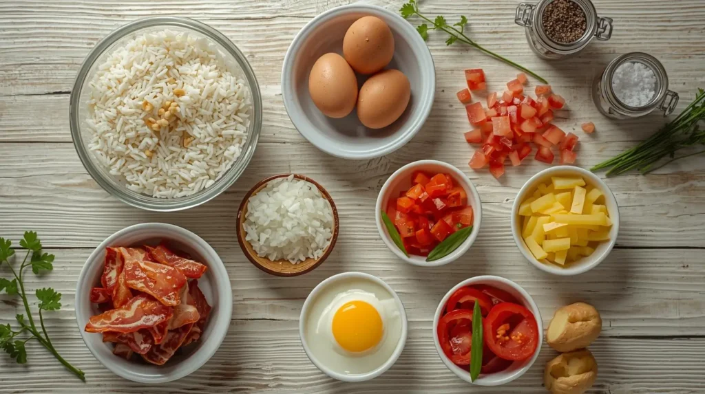 Ingredientes a Receita Tradicional Arroz Biro Biro