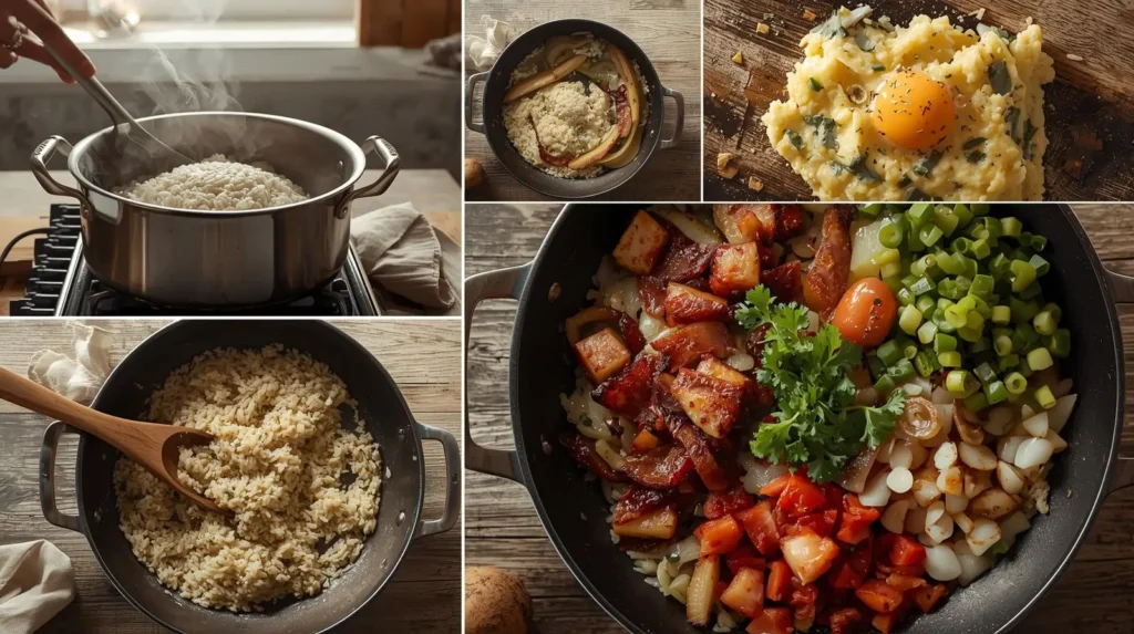 Preparando o Receita Tradicional Arroz Biro Biro