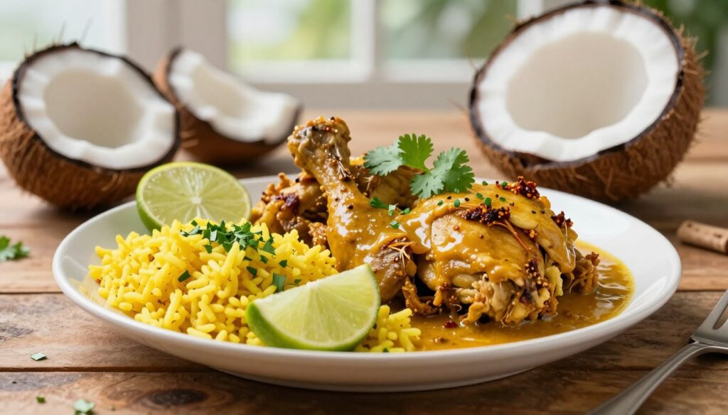 Frango à Zambeziana tradicional com molho de coco cremoso