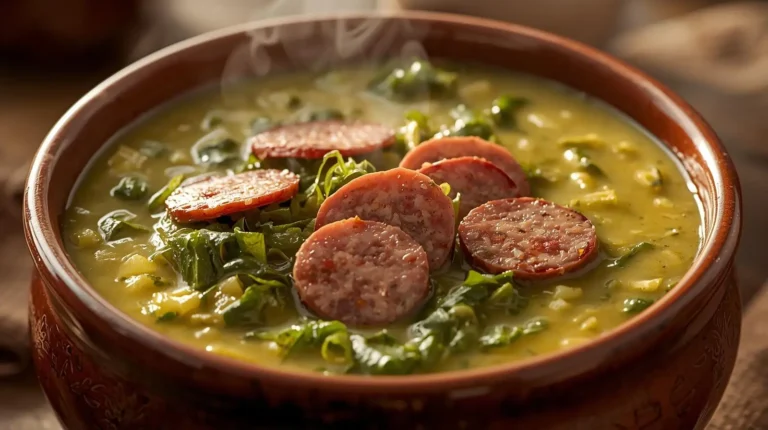 caldo verde receita caseira cremosa com couve e linguiça portuguesa
