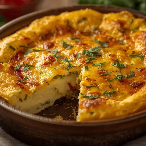 Omelete de Forno com Queijo e Ervas