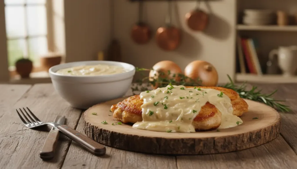 frango ao creme de cebola