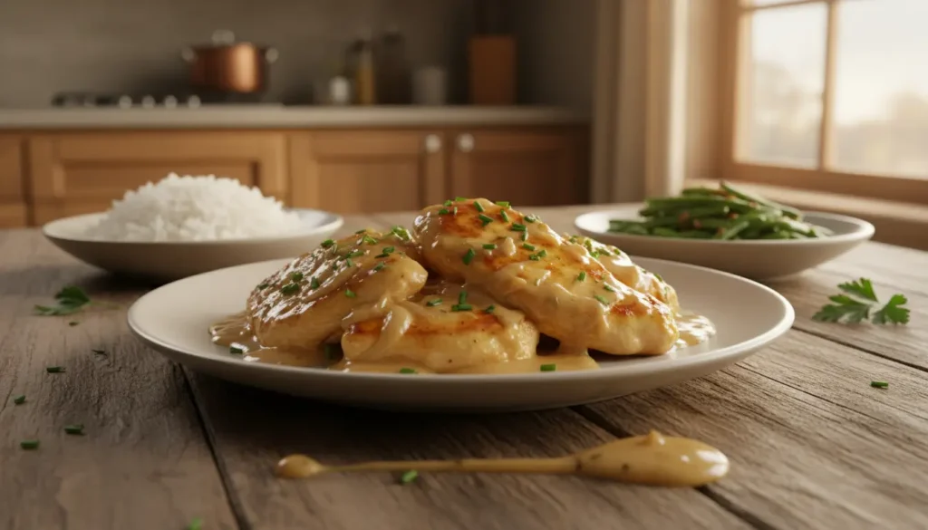 frango ao creme de cebola