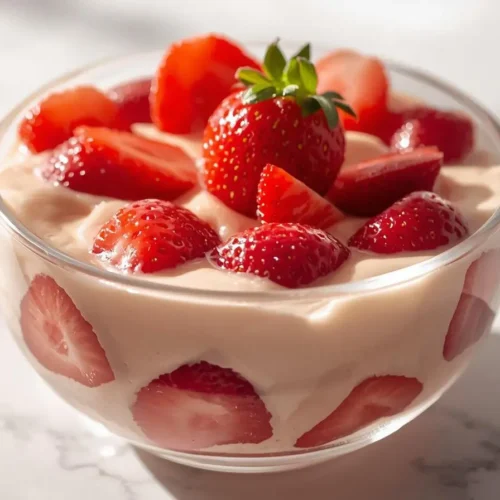 sobremesa de morango cremosa