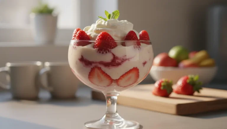 sobremesa de morango cremosa