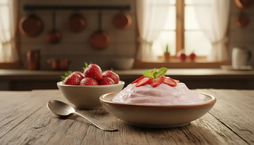 sobremesa de morango cremosa