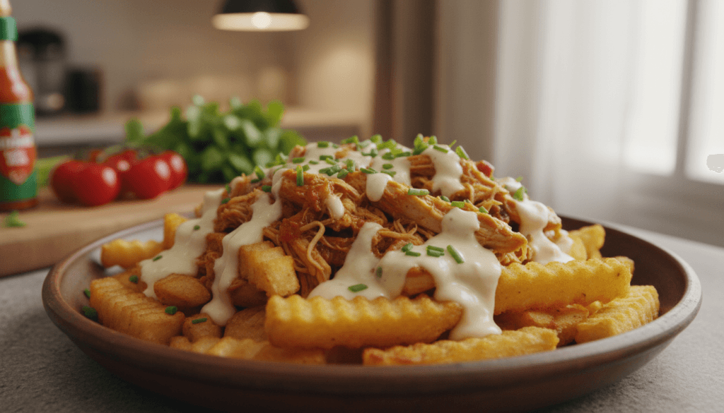 poutine brasileiro com frango caseiro poutine brasileiro com frango caseiro