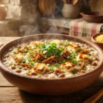 Rubacão Paraibano: 7 Segredos do Sabor Tradicional Rubacão paraibano cremoso servido em tigela de barro com carne de sol, feijão-de-corda, queijo coalho e coentro.