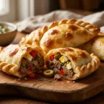 Empanadas Argentinas de Carne: Receita Tradicional Empanadas argentinas de carne assadas com recheio de carne bovina, ovo, azeitonas, cebola e pimentão